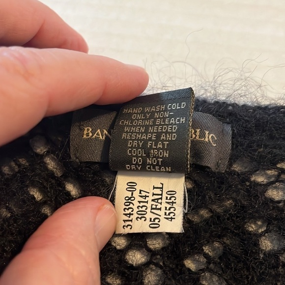 VTG-banana republic-S-black-sequence, mohair blend, hook&eye,open front cardigan - Picture 7 of 11